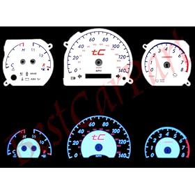 05-09 Scion tC MT BLUE REVERSE INDIGLO GAUGES