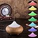 160ml Aroma Essential Oil Diffuser Wood Grain Ultrasonic Cool Mist Humidifier with 7 Color Changing LED Lights Adjustable Mist Mode, Waterless Auto Shut-Off for Spa Home Office(AD-402)