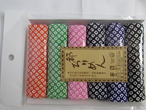 Square pattern Series 6 Assort Pre-Cut (8.7 "× 6.5") Rayon Crepe Print Chirimen kimono Fabric Quilt Patchwork