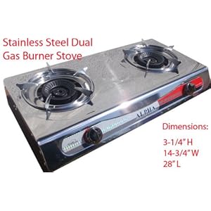 Propane Cooktop Portable Propane Gas Stove 2 Double Burner Range