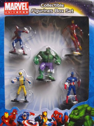 Marvel Universe Collectible Figurines Spiderman-hulk-ironman-captain America-wolverine