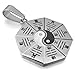 Men's Stainless Steel Pendant Necklace Silver Black White Yin Yang Polished-with 23 inch Chain (with Gift Bag)