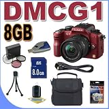 Cheap Panasonic Lumix DMC-G1 12.1MP Digital Camera with Lumix G Vario 14-45 mm f/3.5-5.6 Lens (Red) BigVALUEInc Accessory Saver 8GB HD Bundle