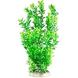 Pawliss Aquarium Decor Fish Tank Decoration Ornament Artificial Plastic Plant Green 13 inch