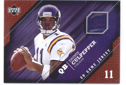 2005 Upper Deck Game Jerseys #DC Daunte Culpepper - Minnesota Vikings (Piece of Authentic Game-Worn Jersey ) (Football Cards)