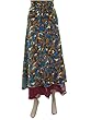 Blue Silk Wrap Skirt Vintage Sari Reversible Dress