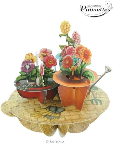 3d Pirouettes - Flowers & Flowerpots - Greeting Card
