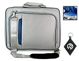 HP ProBook 4520s 15.6 Inch Notebook Laptop Nylon Carrying Case with Extra Internal and External Compartment Pockets Color Blue / Grey + NuVur ™ Keychain (ND15PNE1)