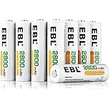 EBL 16 Pack AA 2800mAh Ni-MH Rechargeable Batteries with Battery Storage