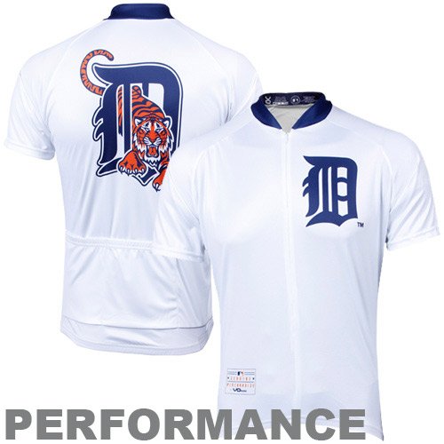 Detroit Tigers Jerseys : Vomax Detroit Tigers Stock Performance Cycling Jersey - White
