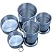 3CERA Stainless Steel Portable Outdoor Travel Camping Folding Collapsible Cup Metal Telescopic Keychain 240ml x 1pc