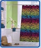 Crystal Bay Vinyl Shower Curtain-- Rainbow Zebra Print