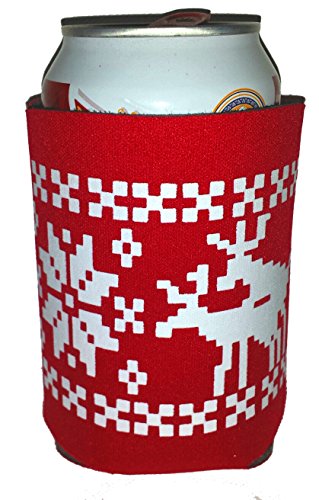 Red Ugly Christmas Sweater Party Huggie Can Cover Beer Humping Sex Reindeer