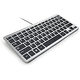 GMYLE Compact Wired USB Mini Keyboard for PC - Metallic Silver / Black