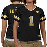 NCAA Iowa Hawkeyes #1 Women's Stadium Football Jersey-Black (Medium)