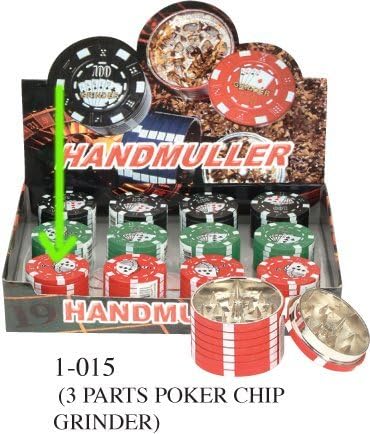 3 Parts Aluminium Poker Chip Polinator Herb Grinder