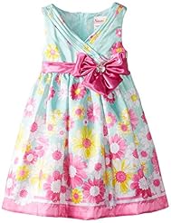 Girls General Print Polyester/Silk/Shantung   Dress With a Bow(s)