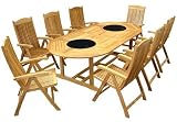 Review Firman Leisure Ltd  / 240x120cm Oval Fixed Leg Table with Integral Twin Black Granite Lazy Susan with 8 Atlantic 5-Position Reclining Armchairs