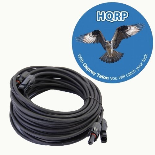 HQRP Pair 25 feet / 7.62m 1x4mm Photovoltaic Solar Array Cables with MC4 Connectors and HQRP Coaster