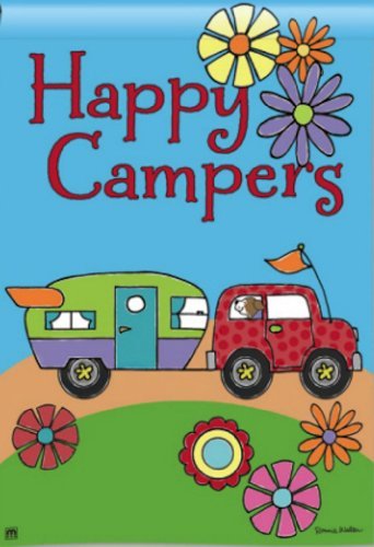 BreezeArt Happy Campers Garden Flag #31750, 12.5 Inch X 18 Inch