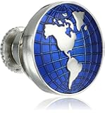 Kenneth Cole Men's Polished Rhodium Globe Tie Tac with Blue Enamel