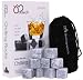 DB-Tech Whisky Chilling Rocks Gift Set - Set of 9 Grey Rocks With A Muslin Pouch - Chill Your Whiskey with these rocks Without Dilution