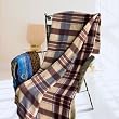 [Purple/Grey Stripes] Soft Coral Fleece Throw Blanket (59 by 71 inches)