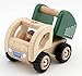 Wonderworld Green Miniature Wooden Dumper Push Toy - Real Rubber Tires +  Bonus Driver Included