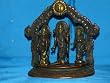 Ram Darbar with Hanuman Kneeling Hindu Gods Brass Sculpture 7.5"