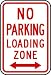 Zing Eco Parking Sign, "NO PARKING LOADING ZONE" with Arrow Both Sides, 12" Width x 18" Length, EGP Aluminum, Red on White (Pack of 1)