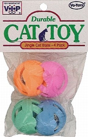 JINGLING SLOTTED CAT BALLS 4 PACK