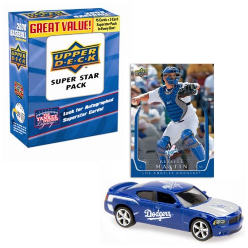 Upper Deck Los Angeles Dodgers 2008 MLB Dodge Charger with Russell Martin Trading Card and 2008 Series 1 Super Pack