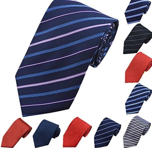 MINDENG New Classic Lot of 10 Striped Tie Jacquard Woven Men's Silk Suits Ties