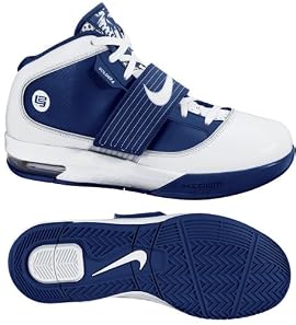 Nike 407630104 Zoom Soldier IV TB Men's Basketball Shoes (White/White-Midnight Navy)