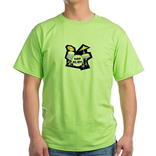 CafePress Green T-Shirt - Hep Alien Green T-Shirt - L Green