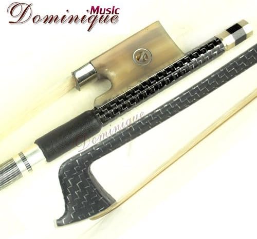 Master Braided Carbon Fiber 4/4 Violin Bow White OX w/ Parisian eye Frog- Dominique Music M802