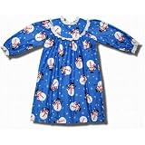 Flannel Snowman nightgown with lace trim for toddlers in Blue
