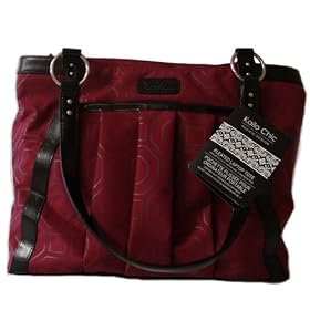 Pacific Design Pd0955 Kailo Chic Pleated Tote Red Hexagon