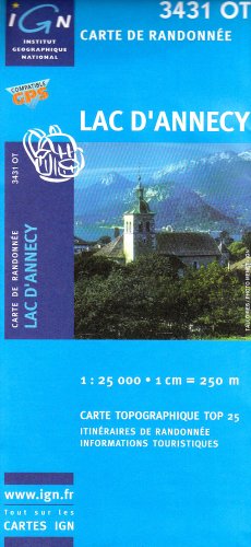 ANNECY ET ENVIRONS - Carte de randonn&eacute;e : Lac d'Annecy