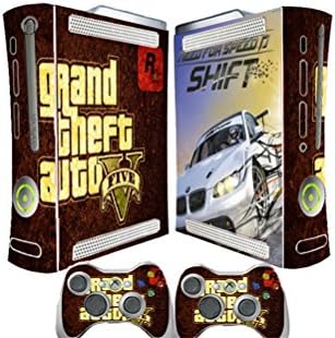 GRANDO Vinyl Skin Stickers Faceplate For XBOX 360 Console + 2 Controller-Grand Theft Auto Five V