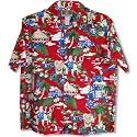 Hawaiian Santa More Beach Fun Christmas Hawaiian Style Men's Hawaiian Aloha Santa Shirt