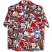 Hawaiian Santa More Beach Fun Christmas Hawaiian Style Men's Hawaiian Aloha Santa Shirt in Red - 3X