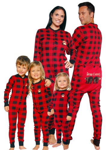 Sleepyheads - Bear Cheeks Lazy One Adult Red & Black Plaid Flapjacks (Lrg)