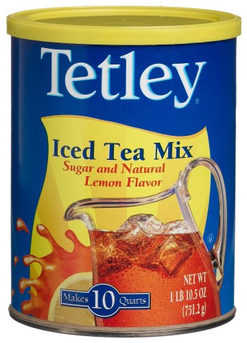 Tetley Iced Tea Mix Sugar And Natural Lemon Flavor, 26.5 Ounce Canister (Pack of 6)