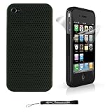 Aero Mesh Design Custom Style Durable Hard Protective Case for Apple iPhone 4 / 4th Generation compatible with 16GB / 32GB + 4-inch eBigValue (TM) Determination Hand Strap Key Chain + Includes a Apple iPhone 4 INVISIBLE FULL BODY / SCREEN PROTECTOR Anti Glare Screen Protector Guard, Protects the Front and Back of your iPhone!!