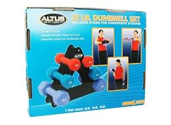 Altus Athletic 32-Pound Dumbbell Set with Stand