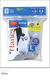 Hanes 6 Pair Boys Cotton Crew Socks White Size 4-6