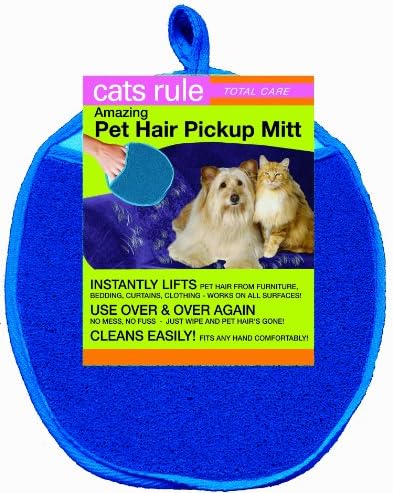 Cats Rule Amazing Hair Pick Up Mitt, Blue