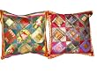 2 Blue Pink Tribal India Vintage Sari Toss Pillow Cushion Covers