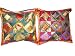 2 Blue Pink Tribal India Vintage Sari Toss Pillow Cushion Covers